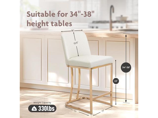 ALPHA HOME 24 Bar Stool Retro Design of Bar Stool Modern PU Leather Bar Chair Counter Height Chair with Backrest Coffee Shop Kitchen Dining Room...