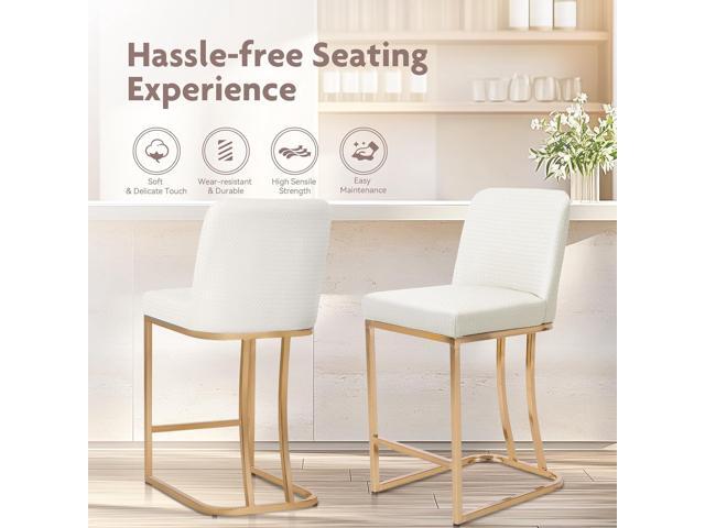 ALPHA HOME 24 Bar Stool Retro Design of Bar Stool Modern PU Leather Bar Chair Counter Height Chair with Backrest Coffee Shop Kitchen Dining Room...