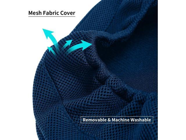 Shinnwa Bar Stool Cushions, Memory Foam Round Bar Stool Covers with Non-Slip Backing and Elastic Band, 14', Navy