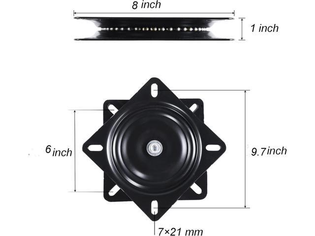 Frassie 2 Pack 8 Inch Bar Stool Chair Swivel Plate Replacement, 360 Degree Swivel Square Heavy Duty Turntable for Recliner Chair
