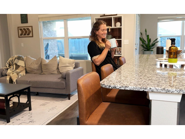 ALPHA HOME 24 Bar Stools Set of 3 Counter Height Bar Stool Pu Leather Kitchen Modern Bar Stools with Backrest Upholstered Footrest Sturdy Chromed...