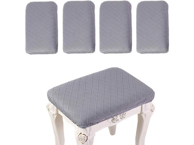 ANWUCHEN Stool Covers Rectangle,4 Pack Stretch Rectangle Bar Stool Covers Elastic Vanity Stool Cover Jacquard Chair Seat Slipcover Counter Stool...