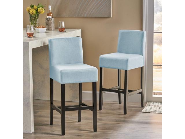 Lopez Fabric Barstools, 2-Pcs Set, Light Blue