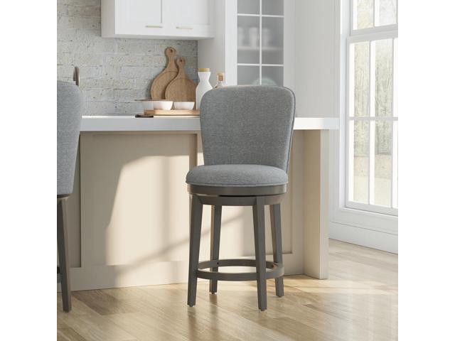 Hillsdale Victoria Wood Counter Height Swivel Stool, Antique Gray