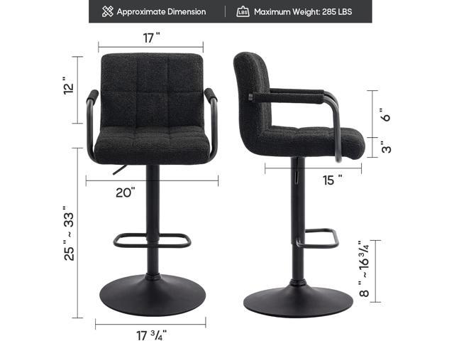Furnimart 30' Artificial Sherpa Upholstered Bar Stool, Adjustable Counter Stools Bar Chairs Modern Design Swivel Barstools Hydraulic Stools for...