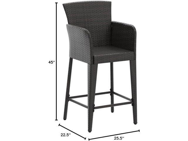 Anaya Wicker Bar Stool, 45', Multibrown