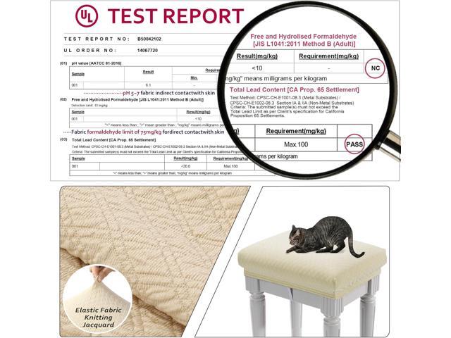 BUYUE 4 pcs Vanity Stool Bench Covers, Luxury Crease-Resistant Jacquard Fabric Saddle Bar Stool Slipcovers Stretch Washable, (Rectangle, 4 Counts,...