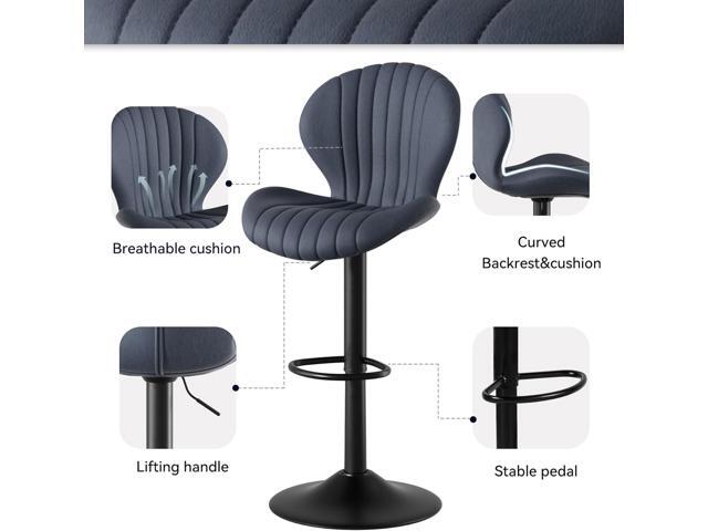 Bar Stools Set of 3 Modern Swivel Bar Chairs, Barstools Counter Height with High Backrest, Easy 3-5 Minute Assembly for Bar, Kitchen, Dining Room...