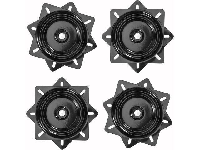 MANCHAP 4 PCS 6 Inch Bar Stool Swivel Plate Replacement, Ball Bearing Seat Swivel Base Mount Plate for Bar Stool, Swivel Chair or Recliner, Black
