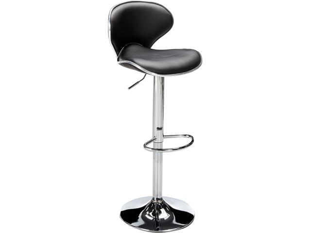 Magshion Faux Leather Bar Stools Set of 4, Adjustable 360 Degree Swivel Barstool with Back, Counter Height Bar Chairs for Kitchen, Pub, Black