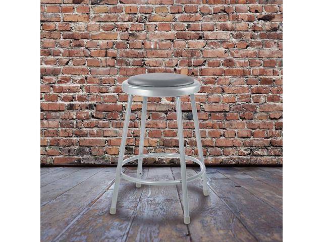 OEF Furnishings (2 Pack) Grey Vinyl Padded Stool