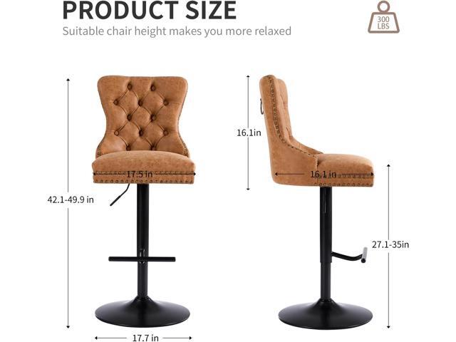 Bar stools Set of 4, Modern Swivel Bar Chairs with Thickened Cushion, Adjustable Counter Height Barstools with Upholstered Back, Easy Assembly for...