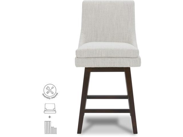 CHITA Bar Stools Set of 2, Counter Height Swivel Barstools, FSC Certified Morden Upholstered Fabric Counter Chairs with Back Support, 26.8' H Seat...