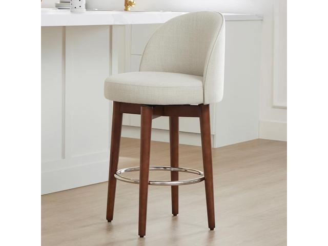 CHITA Counter Height Bar Stools Set of 2,Swivel Barstools for Kitchen Island,26.4' H Seat Height,Fabric,Linen