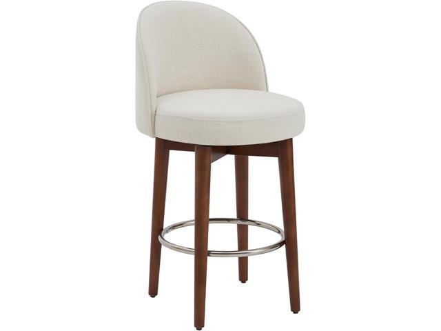CHITA Counter Height Bar Stools Set of 2,Swivel Barstools for Kitchen Island,26.4' H Seat Height,Fabric,Linen