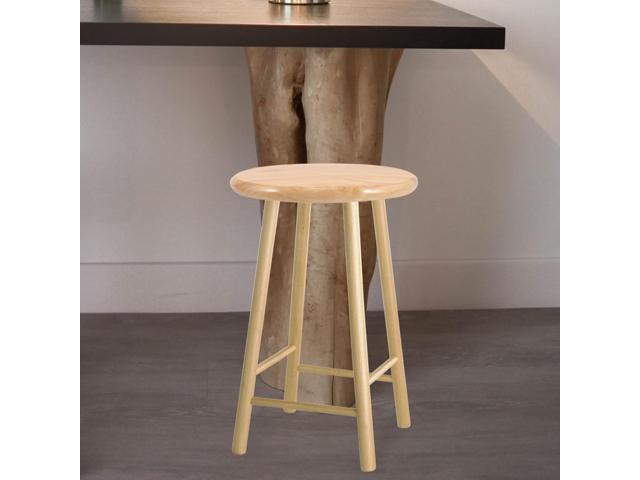 VOSAREA Wooden Bar Stool Seat Replacement Round Chair Seat Top Wood Seat Replacement for Metal Chairs Stool (29.5CM)