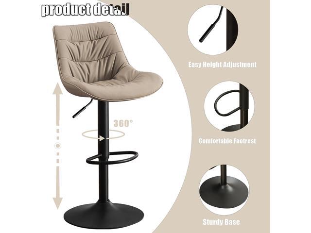 Kidol & Shellder Bar Stools Set of 2 Swivel Adjustable Barstools for Kitchen Island Counter Height Bar Stool Upholstered Bar Chairs Modern Counter...