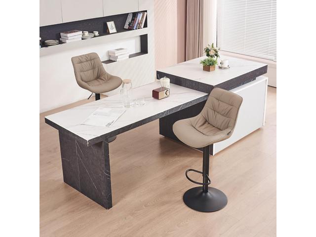 Kidol & Shellder Bar Stools Set of 2 Swivel Adjustable Barstools for Kitchen Island Counter Height Bar Stool Upholstered Bar Chairs Modern Counter...