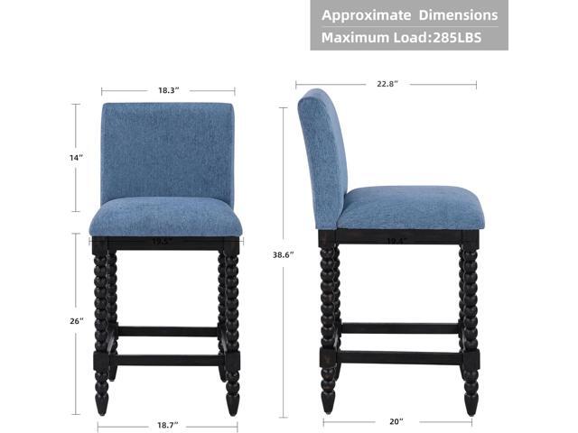 DUHOME Spindle Counter Stool with Padded Spring Seat,Wooden Bar Stools Farmhouse 26 Inch Counter Height Stools Chairs with Spindle Back for Kitchen...