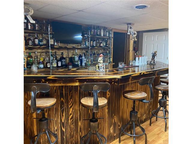 Set of 2 Industrial Bar Stools with Backrest 23-33inch Swivel Wooden Seat Kitchen Island Dining Chair Counter Stool Height Adjustable