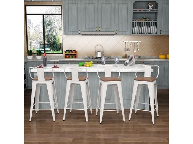 Tongli Metal Bar Stools Set of 4 Barstools Counter Height Bar Stools with Back Industrial Bar Stool Indoor Counter Stool Kitchen Island Stools...