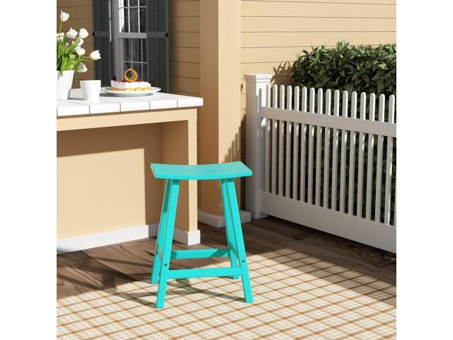 24' Height Outdoor Bar Stools, All-Weather Bar Stools, Adirondack Poly Patio Bar Stool for Patio, Deck, Kitchen Counter and Garden, Turquoise