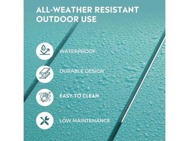 24' Height Outdoor Bar Stools, All-Weather Bar Stools, Adirondack Poly Patio Bar Stool for Patio, Deck, Kitchen Counter and Garden, Turquoise
