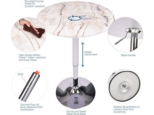 ARTETHYS Bar Table and Chair Set of 3 Adjustable Round Pub Desk and 2 Swivel Counter Height Barstools