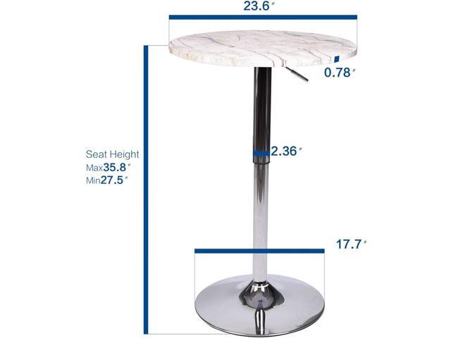 ARTETHYS Bar Table and Chair Set of 3 Adjustable Round Pub Desk and 2 Swivel Counter Height Barstools