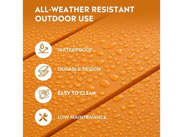 24' Height Outdoor Bar Stools, All-Weather Bar Stools, Adirondack Poly Patio Bar Stool for Patio, Deck, Kitchen Counter and Garden, Orange