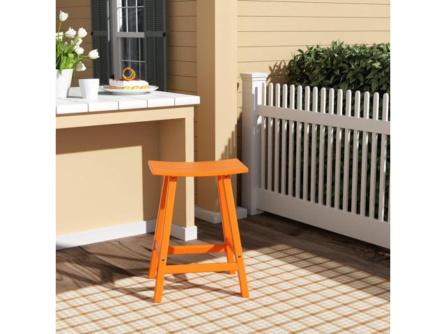 24' Height Outdoor Bar Stools, All-Weather Bar Stools, Adirondack Poly Patio Bar Stool for Patio, Deck, Kitchen Counter and Garden, Orange