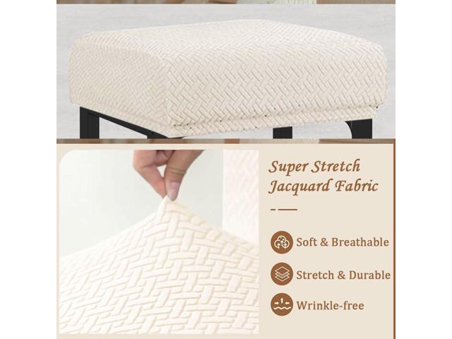 Levoberg Bar Stool Cover Rectangle Stretch Counter Height Barstool Slipcovers Rectangular Vanity Stool Cover Kitchen Counter Saddle Seat Cover for...