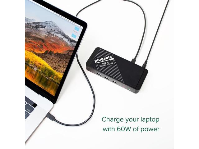 Plugable USB-C Dock with 4K HDMI and 60W Charging, Compatible with Thunderbolt 3/4, USB4, and USB C iPhone, iPad, Windows, and Chromebook 1Gbps...