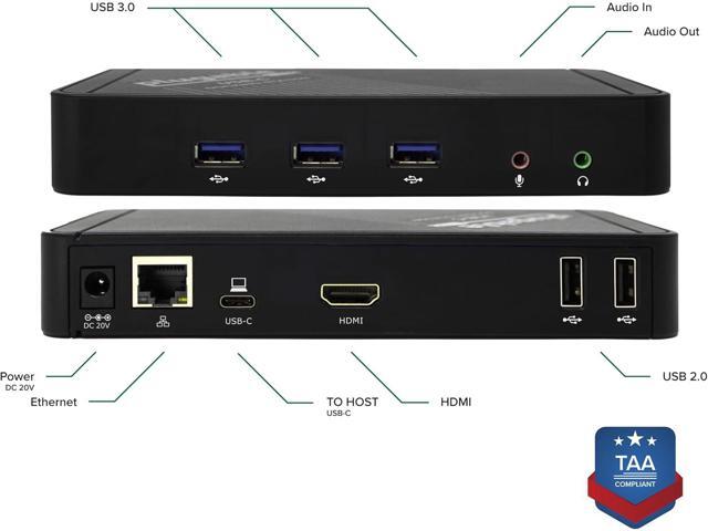 Plugable USB-C Dock with 4K HDMI and 60W Charging, Compatible with Thunderbolt 3/4, USB4, and USB C iPhone, iPad, Windows, and Chromebook 1Gbps...