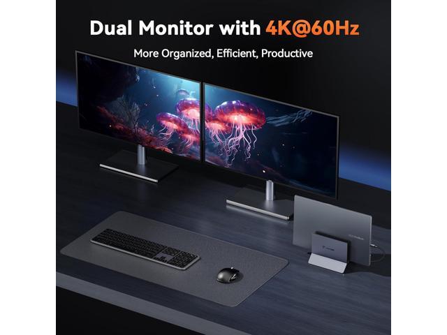 TobenONE Docking Station with Dual Monitor,4K@60Hz 2 HDMI,100W Power Supply, PD 3.0,6 USB,Gigabit Ethernet, Laptop Stand Vertically,for...