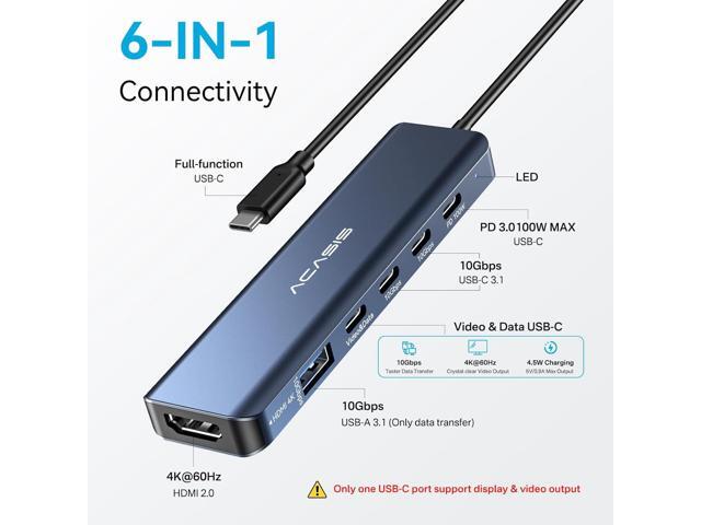 ACASIS USB C Docking Station Dual Monitor 4K@60Hz, USB C Hub 10Gbps with 1xHDMI, 1xUSB C Video Output for Portable Monitor, 3xUSB C 10Gbps,100W PD,...