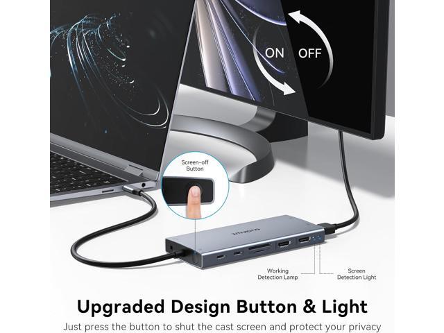 USB C Laptop Docking Station with 2 HDMI 4K@60Hz+DP 8K@30Hz for HP Thinkpad Surface, 15 in 1 USB C Hub Triple Display Multiple Adapter, Dongle...