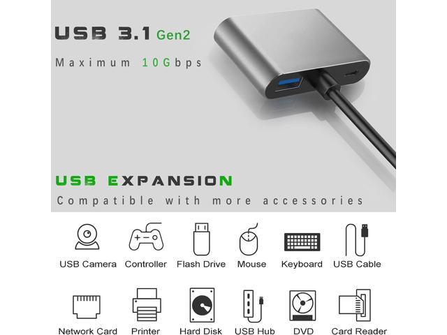 USB C to Dual HDMI Adapter for Monitor, USBC Laptop Docking Station Dual Monitor Dongle MacBook, USB-C Hub Powered Mac, USB 3.0 to USB C Adapter...