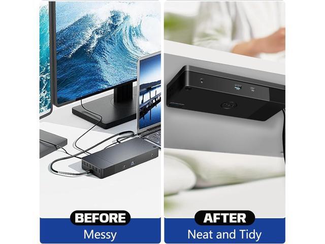 Under Desk Mount for WD19 / WD19S / WD19TBS / WD19TB / WD22TB4 Dock + Power Bricks (for 180W and 130W), Docking Station & Power Bricks Holder