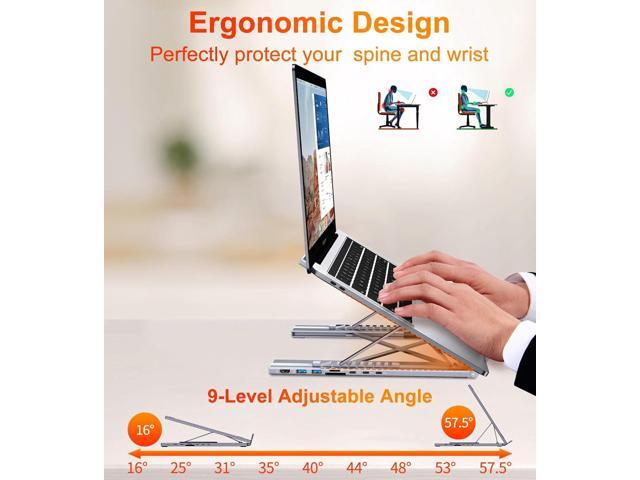USB C Laptop Docking Station Stand, USB C Dock Tablet Stand, 8 in 1 USB C Hub with 4K HDMI, 2 USB 3.0, PD 100W, Universal Dock Station for MacBook...
