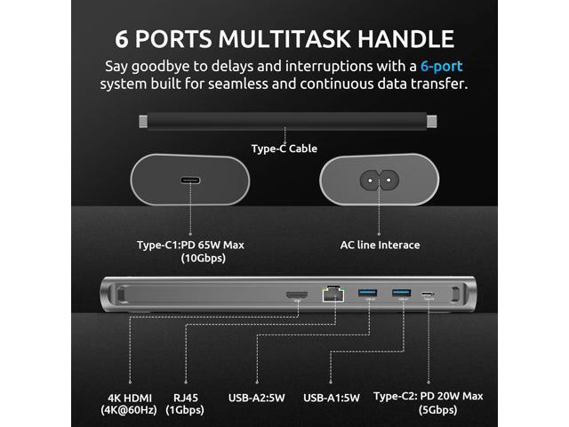 COSANO 100W MacBook Pro Docking Station - Aluminum Mac Mini Stand & USB-C Hub with 4K HDMI - Universal Dock for Apple Devices with 100W Built-in...