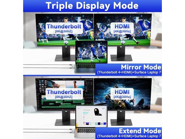 Surface Laptop 7 USB Hub Docking Station, Surface Laptop 2024 Accessories with 4K HDMI, USB-C Thunerbolt 4 (8K Display+40G Data+100W Charging), 2...