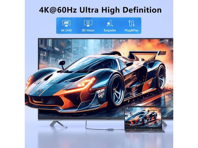 Dual HDMI Adapter for 2 Monitors, Dual 4K@60Hz HDMI Splitter for Dual Monitors, Dual Monitor Adapter, HDMI Splitter Extended Display, USB C Laptop...