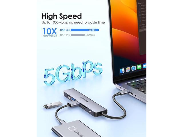 LENTION USB C Hub, Dual HDMI 4K@60Hz for MacBook, 7-in-1 USB C Docking Station, PD 100W, 5Gbps Data Transfer, SD Card Reader, Dual Monitor Adapter...