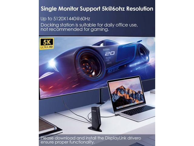 WAVLINK Universal Laptop Docking Station - Dual Monitor Support for Windows and Mac, 5K/Dual 4K@60Hz (2 HDMI, 2 DP, 3 USB, 2 USB-C, Ethernet,...