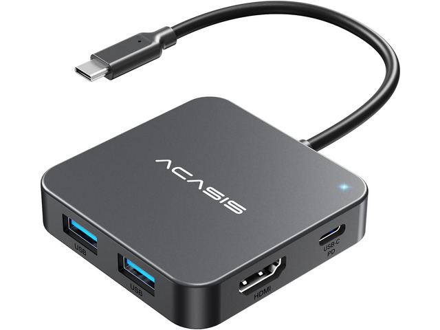 USB C Hub 10Gbps, Multiport Adapter with 4K60 HDMI, 100 W Power Delivery, 3 USB A 3.1+1 USB-C 3.1 Data Port, USB C to HDMI Adapter for MacBook,...