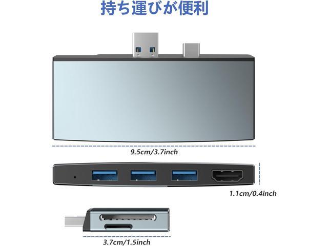 Surface Pro 6/ Pro 5/ Pro 4 Docking Station USB Hub, Surface Pro Docking Station with 4K HDMI, 3X USB3.0 Ports, SD/TF Card Reader, Accessories for...