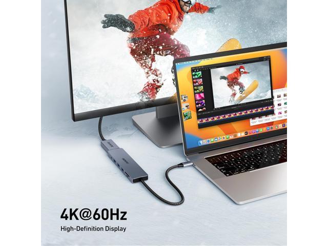 BENFEI USB C HUB 7-in-1 with HDMI(4K@60Hz,Certified), 100W Power Delivery, 3*USB 3.0, SD/TF Card Reader(160MB/s) Compatible with iPhone 15 Pro/Max,...
