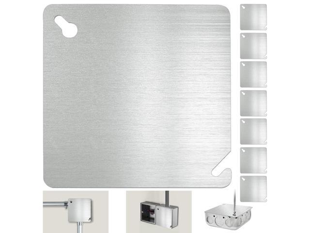 8PCS Metal Electrical Box Cover Plate, 4 Inch Junction Box Covers, 4' Square Flat Blank Electric Box Cover, 4x4 Square Blank Cover for Electrical...