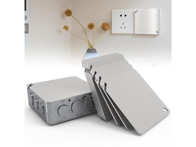 8 Pcs 4x4 Metal Electrical Box Cover Plate, Metal Junction Box Covers Plate, 4 Inch Square Flat Blank Electric Box Cover